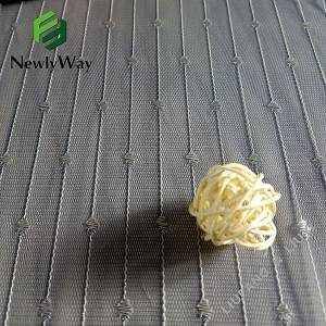 Tecido de tul de malla de punto transparente de nailon e poliéster para encaixe de voda