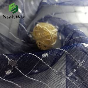 Gennemsigtig nylon og polyester polkaprikker strikket mesh tyl stof til bryllup blonder
