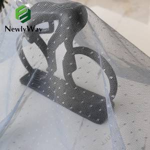 Ultramoderne kleine polka dot polyester mesh witte tule schering gebreide stof voor bruidssluier