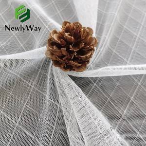 White double line diamond nylon spandex knit stretch mesh fabric para sa lady's voile shirt