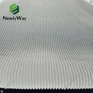 Grosir Fluffy Yellow Pleated Tulle Polyester Mesh Lace Fabric kanggo Gaun Rok