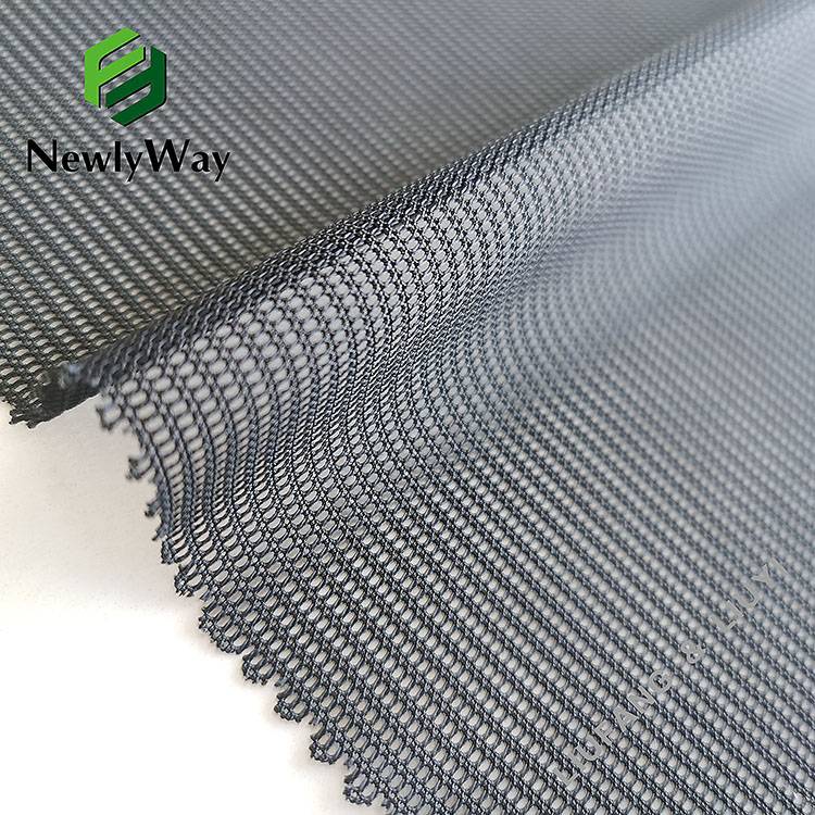 Pakyawan nga polyester spandex square grid mesh warp knitted fabric para sa sinina