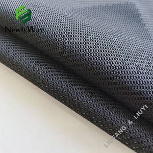 Grousshandel Polyester Spandex Quadratgitter Mesh Warp Strécke Stoff fir Kleeder