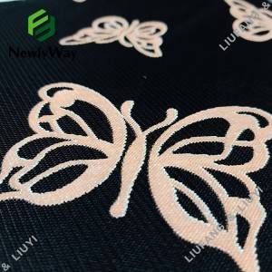 Kain tulle renda hitam kupu-kupu untuk gaun wanita