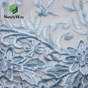 I-China Fatory Embroidered Tulle Fabric enama-appliques/amaparele
