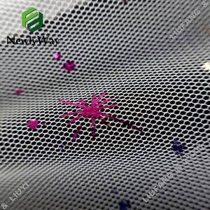 ရောင်စုံကြယ်တံဆိပ်ရိုက်နှိပ်သတ္တုပြားရိုက်နှိပ်ဆင်မြန်းများအတွက် tulle polyester mesh ဇာထည်
