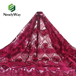 Hot Selling Tulle Lace Embroidered Fabrics foar jûnsfeestjurken