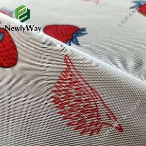 krásny polyesterový spandex potlačený sieťovaný čipkovaný trikotový úplet na detské šaty