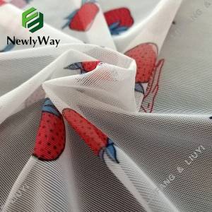 bel tessuto in maglia tricot di pizzo stampato in poliestere spandex per abiti da bambino