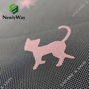 Durchsichtiger Tüllstoff mit rosafarbenem Muster aus Nylon für Kinderröcke