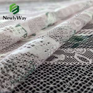 polyester bomull tryckt mesh spets varp stickat tyg online grossist för klädsömnad