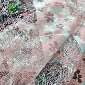 polyester katoen warp gebreide printe gaas kant stof online gruthannel foar dressmaking