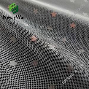 Printed star foil diganti werna polyester tulle bolong kain