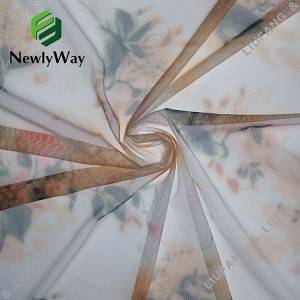 Σούπερ μαλακό πολυεστερικό σχέδιο λουλουδιών spandex εμπριμέ δικτυωτό πλεκτό πλεκτό ύφασμα για πιτζάμες