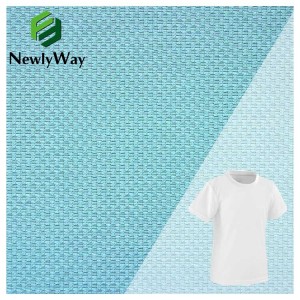 GRS recycled polyester elastic wave jacquard mesh single side pull fabric spandex breathable sports fabric
