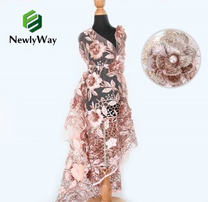 Высококачественная французская вышитая бисером ткань сетки вышивки шнурка Тюль аппликации для платьев партии