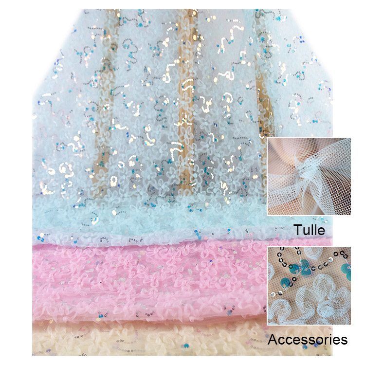 Hot Sale Special cord with Sequin mesh Rope Embroidery Fabric Lace for princess dress