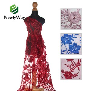 웨딩 드레스를 위한 진주 레이스와 도매 공장 제조 업체 얇은 명주 그물 자수 직물