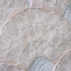 Special Cord Embroidered Tulle Lace Fabric with sequins for girlish dresses
