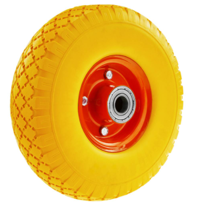 La roue en mousse PU est une sorte de pneu de protection de l'environnement, le matériau du pneu est le polyuréthane, la résistance à la perforation, l'absence de gonflage, les caractéristiques de coût élevé.