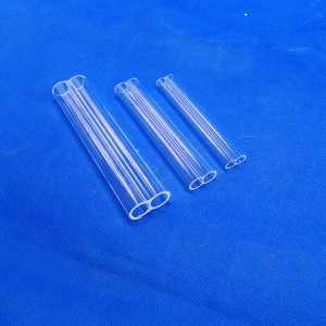 tubo de quartzo de furo duplo para lâmpada uv