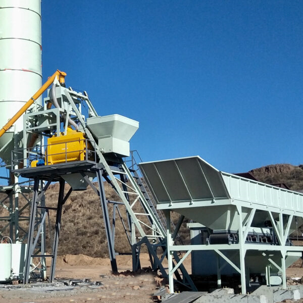 China HZS50 standard stationery concrete batching plant Featured Image