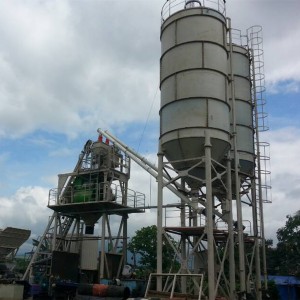 Skip lifted type HZS75 Concrete batching plant