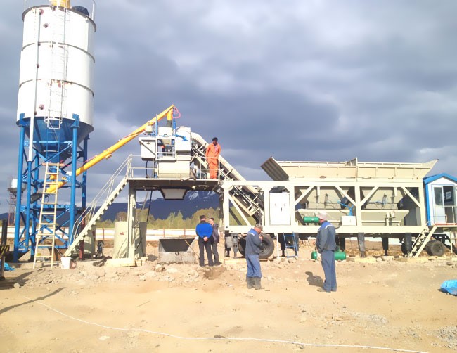 Portable batching plant installed
