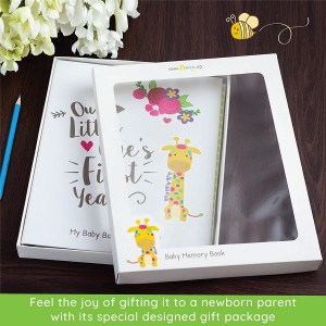 Baby Memory Book e tampone di inchiostro Clean-Touch, Baby Girl Gift, Baby Milestones Photo Album Stampa personalizzata da 23 anni di fabbrica