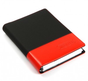 2022 Custom nga China nga spiral-binding business leather notebook/planner/journal printing nga adunay tab divider ug business card pocket