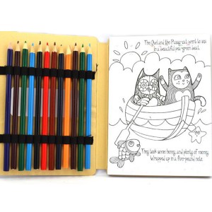 Promotionele aangepaste hardcover kinderen volwassen kleuring/schets/tekenboek afdrukken met kleurpotloden