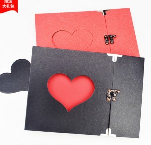 DIY egyedi logós promóciós ajándék kemény borítós scrapbook fotóalbum papír fekete esküvői/vendégkönyv sarokvédővel