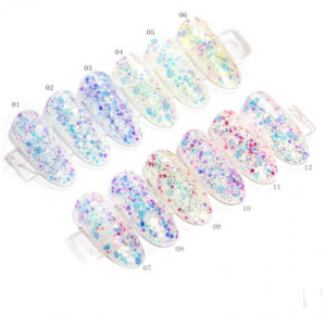 Conjunto de lentejuelas hexagonales mixtas para uñas, finas sereas holográficas, decoración de arte de uñas DIY