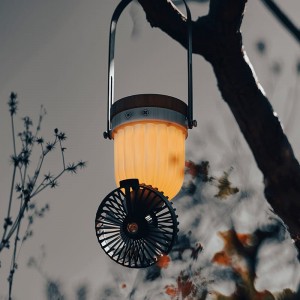 Portable Classical Rechargeable meza ya LED Fan Lantern upepo mkali