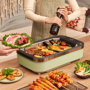 1500W Smokeless BBQ Griddle with 6 Speed Fire Adjustment
