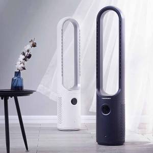 Bladeless Tower Fan 2-in-1 Air Purifier Cooler Tower Fan with Remote Control