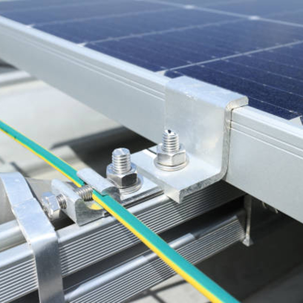 Solar PV Rooftop Grounding Clamp Close up View