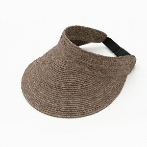 Bultuhang Raffia Straw Sun Visor Hat para sa Beach Travelling Wear
