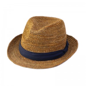 Vasaras liela izmēra pludmale ar platām malām Fedora salmu cepures cepures Fedora vairumtirdzniecība