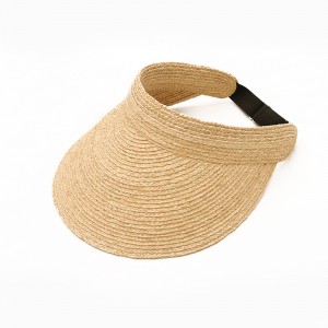 I-Wholesale Raffia Straw Sun Visor Hat ye-Beach Traveling Wear