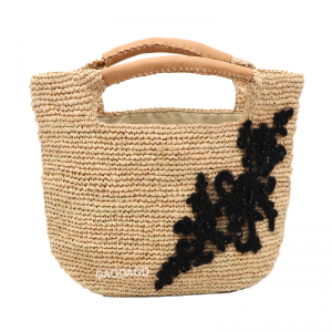 2023 ການປັບແຕ່ງໃຫມ່ Raffia Crochet Handbag Set Bags