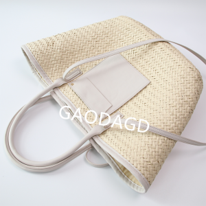 Franséisch Grouss Kapazitéit Tote Bag Woven Bag Weiblech 2023 Seaside Vacation Portable Straw Woven Bag