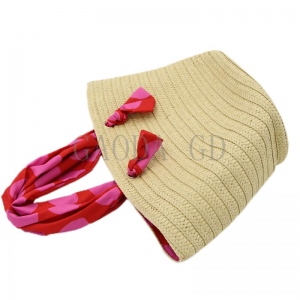 Isikhwama sesikhwama se-Fashion Woven Woven Paper Braid Tote esishisayo esine-Cotton Handles Handbag Yabesifazane izikhwama ezinkulu
