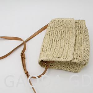 ຂາຍສົ່ງ Customization Handmade Paper Straw Crochet Casual Backpack ສໍາລັບແມ່ຍິງ
