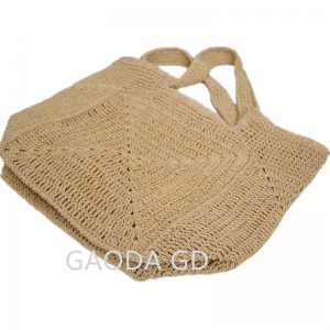 Bossa de ganxet de corda de palla de paper feta a mà d'estiu de venda calenta per a bosses de dona