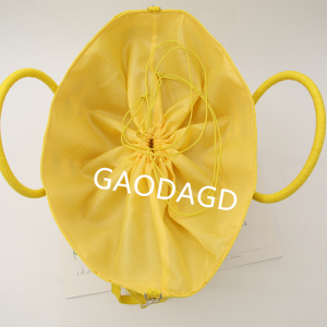 2023, novo produto, bolsa amarela de palla de gran capacidade, bolsa de ombreiro de estilo europeo occidental, bolsa de cesta de verduras