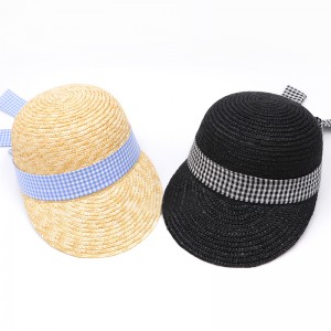 ໂຮງງານຜະລິດ Lady Wheat Straw Braid Baseball Sport Caps Lady Golf Hat Sports Sun Visor Cap ສໍາລັບແມ່ຍິງ