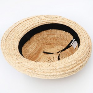 Summer for Women Beach Sun Hat Cappellu Fedora a fascia di paglia per donna