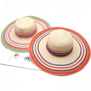 Wholesale Big Brim Ladies Takarda Bambaro Hat Mata Sun Huluna