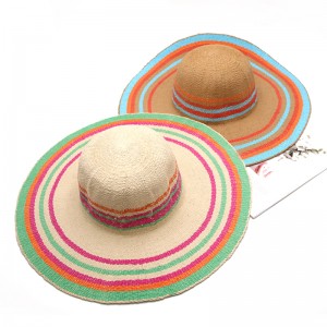 Wholesale Big Brim Ladies Paper Straw Hat Women Sun Hat